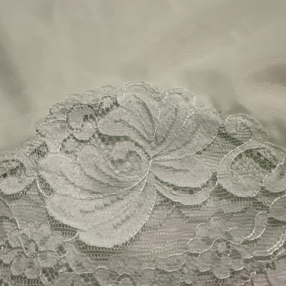 Vintage 70s Sears slip polyester negligee SZ 32 S Lt green  Lace Adj Straps - Picture 8 of 8